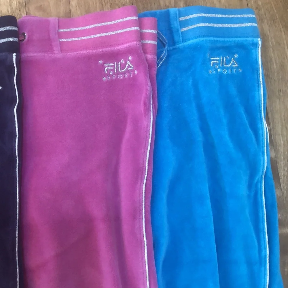 4 pair velour girls size 12 pants. - Picture 2 of 3